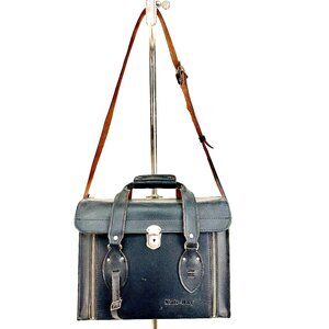 Vintage KALI-BAG Black Leather Large Camera Bag Case by KALIMAR Japan